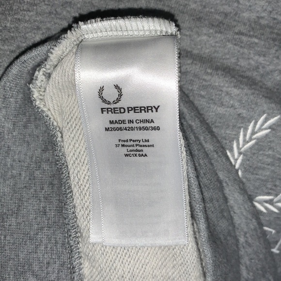 Grey Fred Perry Embroidered Sweatshirt - Picture 6 of 6